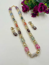 Designer Multi Color Tanjore Painted And Pearls Beaded Necklace Set - Festive Wear Beads Jewelry